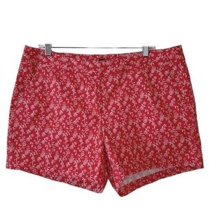 Land‎ N Sea Chino Shorts Salmon Coral Floral Size 14